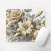 Antique Tinge Yellow Floral Perfektion Mousepad (Mit Mouse)