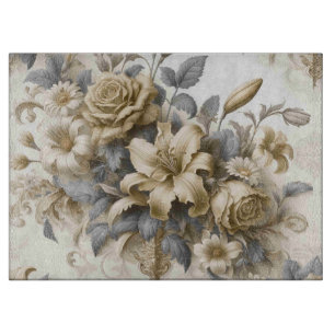 Antique Tinge Yellow Floral Perfektion Schneidebrett