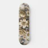 Antique Tinge Yellow Floral Perfektion Skateboard (Vorne)