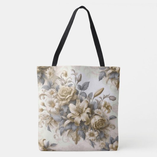 Antique Tinge Yellow Floral Perfektion Tasche (Vorderseite)