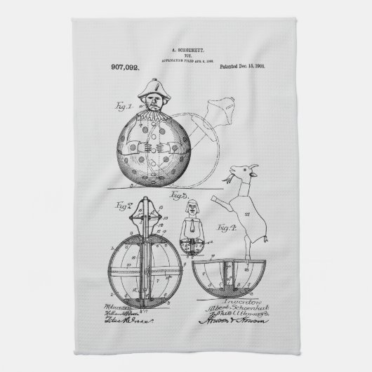 Antique Toy 1908 Roly Poly Patent Zeichnend Geschirrtuch (Vertikal)