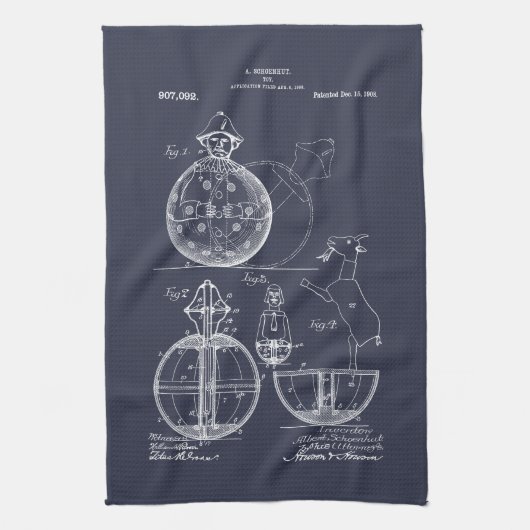 Antique Toy 1908 Roly Poly Patent Zeichnend Geschirrtuch (Vertikal)