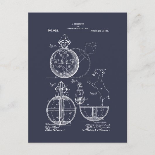 Antique Toy 1908 Roly Poly Patent Zeichnend Postkarte (Vorderseite)