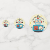 Antique Toy Robot Birthday Konfetti (Vorderseiten)