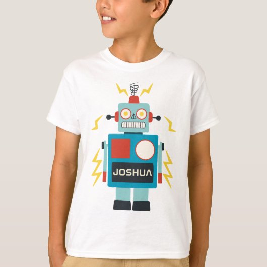 Antique Toy Robot Birthday T-Shirt (Vorderseite)