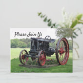 Antique Tractor Birthday Einladung (Stehend Vorderseite)