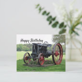 Antique Tractor Birthday Postkarte (Stehend Vorderseite)