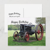 Antique Tractor Birthday Postkarte (Vorne/Hinten)