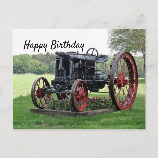 Antique Tractor Birthday Postkarte (Vorderseite)