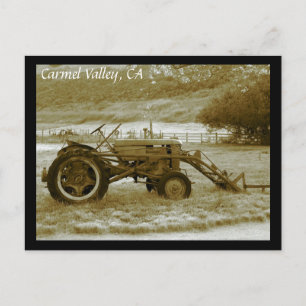 Antique Tractor Carmel Valley, CA Postcard Postkarte