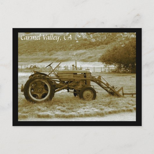 Antique Tractor Carmel Valley, CA Postcard Postkarte (Vorderseite)