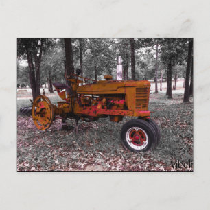 Antique Traktor Postkarte von Vibeli