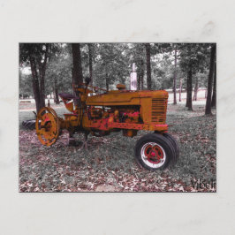Antique Traktor Postkarte von Vibeli