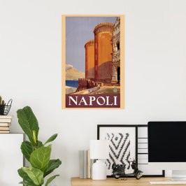 Antique Travel Poster Napoli Neapel Italien 1920