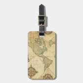 Antique Traveler Map Gepäckanhänger (Vorderseite vertikal)