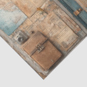 Antique Traveler Satchel Vintage Seidenpapier (Ausschnitt)