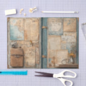 Antique Traveler Satchel Vintage Seidenpapier (Handwerk)