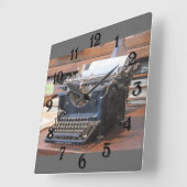 Antique Typewriter Clock Quadratische Wanduhr (Winkel)