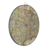 Antique United States Vintage Map Illustration Dartscheibe (Vorderseite Links)