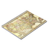 Antique United States Vintage Map Illustration Notizblock (Linke Seite)