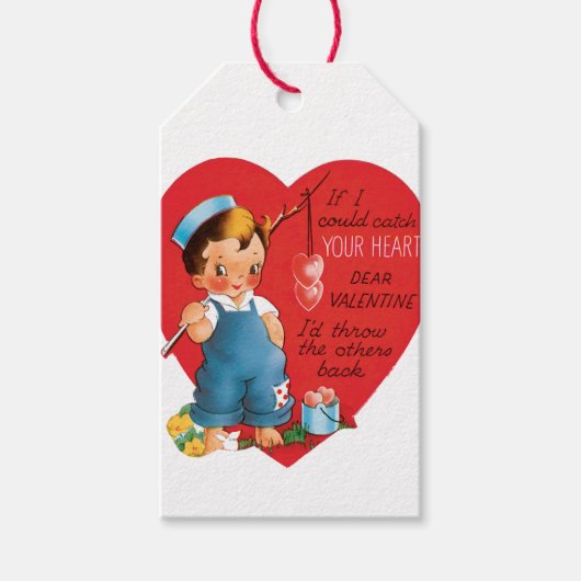 Antique Valentine Boy Heart Geschenkanhänger (Vorderseite)