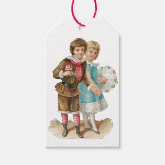 Antique Valentine Couple Geschenkanhänger (Vorderseite)