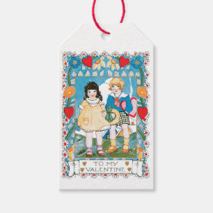 Antique Valentine Couple Herzstück Geschenkanhänger