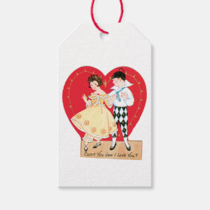 Antique Valentine Couple Herzstück Geschenkanhänger