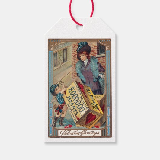 Antique Valentine Greetings Geschenkanhänger (Vorderseite)