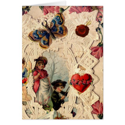 ANTIQUE VALENTINE LACE, CUPID, LIEBER UND SCHALTFL (Vorne)