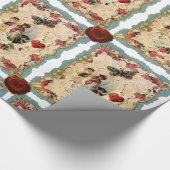 ANTIQUE VALENTINE LACE, CUPID, LIEBER UND SCHALTFL GESCHENKPAPIER (Ecke)