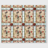 ANTIQUE VALENTINE LACE, CUPID, LIEBER UND SCHALTFL GESCHENKPAPIER (Flach)