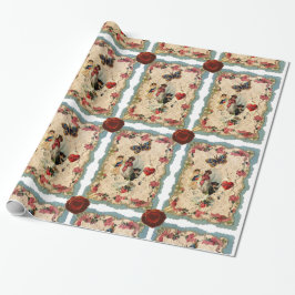 ANTIQUE VALENTINE LACE, CUPID, LIEBER UND SCHALTFL GESCHENKPAPIER