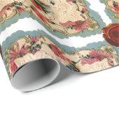 ANTIQUE VALENTINE LACE, CUPID, LIEBER UND SCHALTFL GESCHENKPAPIER (Rolleneckpunkt)