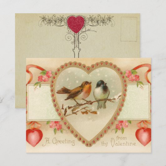 Antique Valentine Postkarte (Vorne/Hinten)