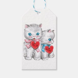 Antique Valentins-Kätzchen-Herz Geschenkanhänger