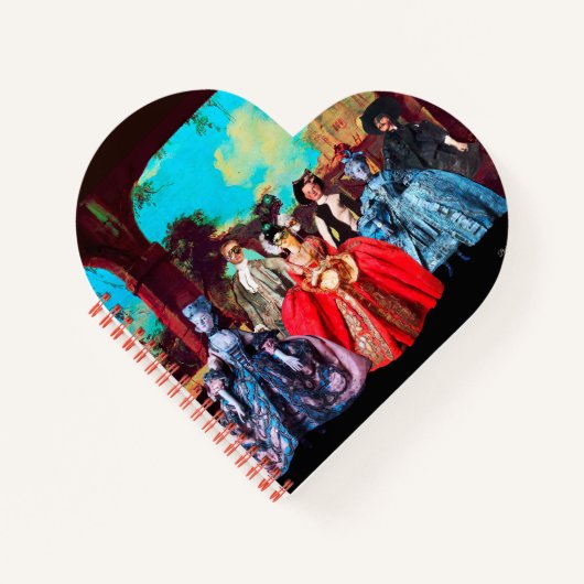 ANTIQUE VENEZIANISCH PUPPETS MASQUERADE MASKEN NOTIZBLOCK (Vorderseite)