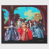 ANTIQUE VENEZIANISCH PUPPETS MASQUERADE PARTY GESCHENKPAPIER (Flach)