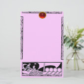 ANTIQUE VESSEL, LOVERS Red Ruby Gem Black Pink Lil Briefpapier (Stehend Vorderseite)