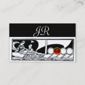 ANTIQUE VESSEL Seefahrt Ruby Pink Schwarz-weiß Visitenkarte (Rückseite)