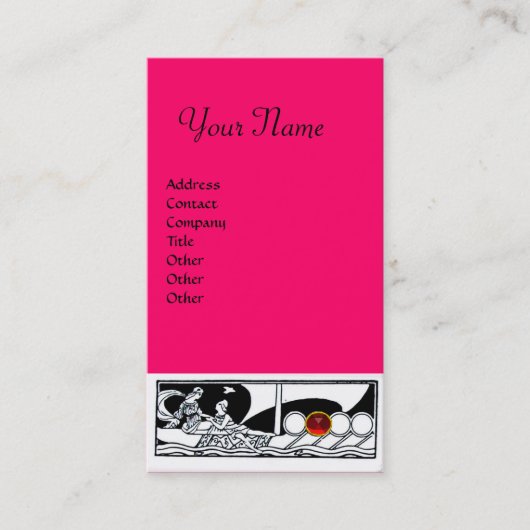 ANTIQUE VESSEL Seefahrt Ruby Pink Schwarz-weiß Visitenkarte (Vorderseite)