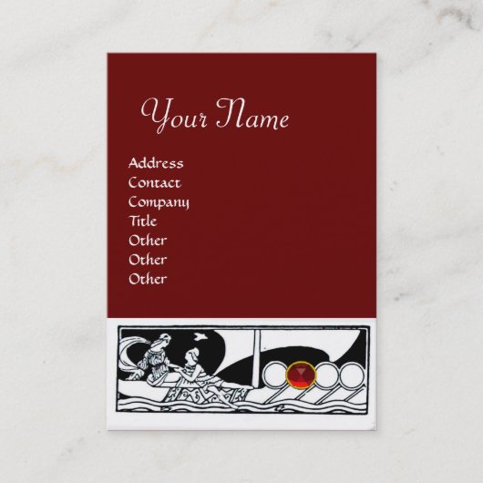 ANTIQUE VESSEL Seereise ,Ruby Red Schwarz-weiß Visitenkarte (Vorderseite)