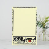 ANTIQUE VESSEL UND LIEBE Red Ruby Gem Black Ivory Briefpapier (Stehend Vorderseite)