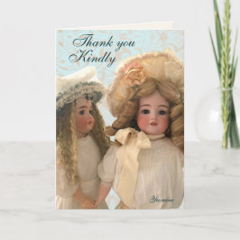 Antique Victorian Dolls Thank You Card Dankeskarte