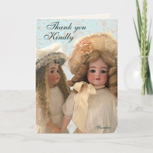 Antique Victorian Dolls Thank You Card Dankeskarte (Vorderseite)