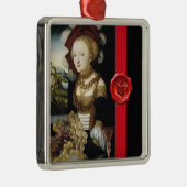 ANTIQUE VINEYARD GRAPEN UND WEIN, ROTES WAX SIEGEL ORNAMENT AUS METALL (Rechts)