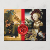 ANTIQUE VINEYARD GRAPEN UND WEIN, ROTES WAX SIEGEL POSTKARTE (Vorderseite)