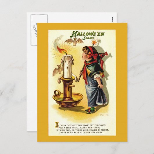 Antique / Vintag Halloween Fortune Postkarte (Vorne/Hinten)