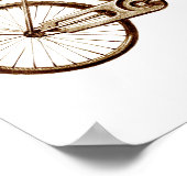 Antique Vintage Bicycle Basket Flowers Roses Print Poster (Ecke)