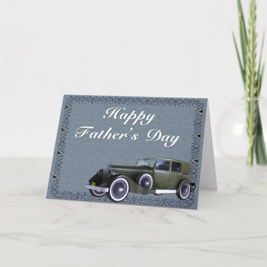 Antique Vintage Car Happy Vatertag Card Karte (Vorderseite)